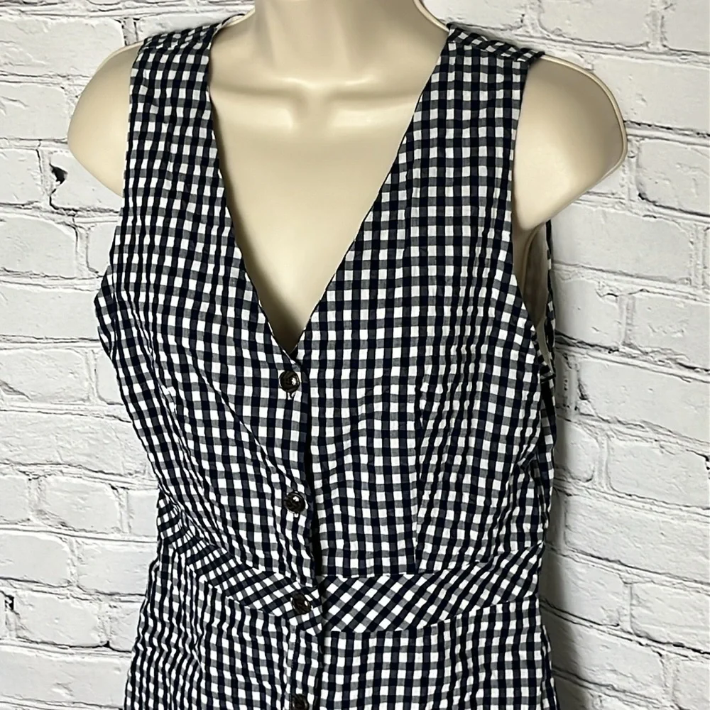 J. Crew Black and White Buttoned Sheath Sundress
